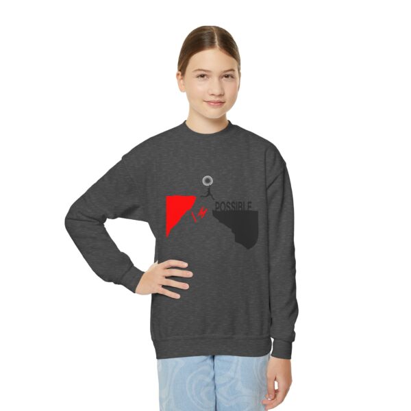 inspiring youth crewneck sweatshirt perfect for motivation, everyday wear, gifts for students, sports, and celebrations.