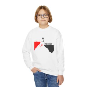 inspiring youth crewneck sweatshirt perfect for motivation, everyday wear, gifts for students, sports, and celebrations.