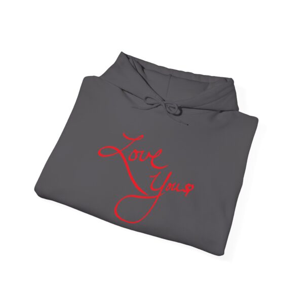 love you unisex hoodie, cozy gift for her, valentine's day sweatshirt, everyday casual apparel, comfortable layering