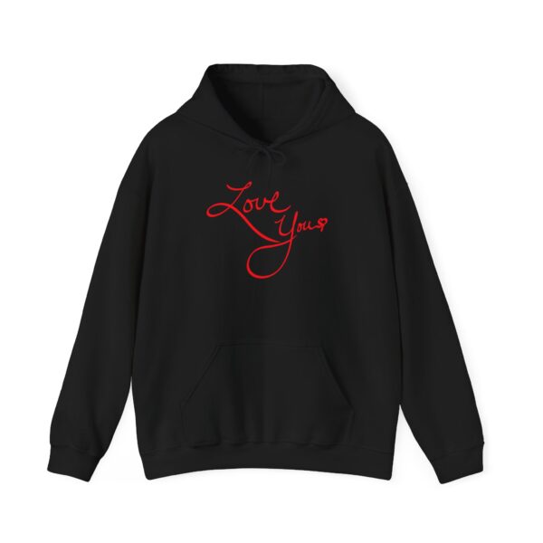 love you unisex hoodie, cozy gift for her, valentine's day sweatshirt, everyday casual apparel, comfortable layering