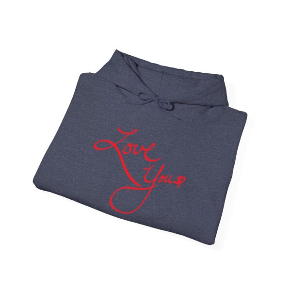 love you unisex hoodie, cozy gift for her, valentine's day sweatshirt, everyday casual apparel, comfortable layering
