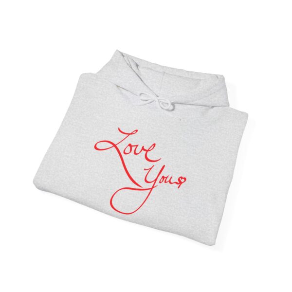 love you unisex hoodie, cozy gift for her, valentine's day sweatshirt, everyday casual apparel, comfortable layering