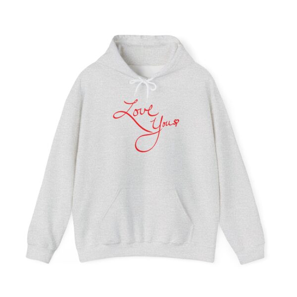 love you unisex hoodie, cozy gift for her, valentine's day sweatshirt, everyday casual apparel, comfortable layering