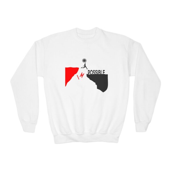 inspiring youth crewneck sweatshirt perfect for motivation, everyday wear, gifts for students, sports, and celebrations.
