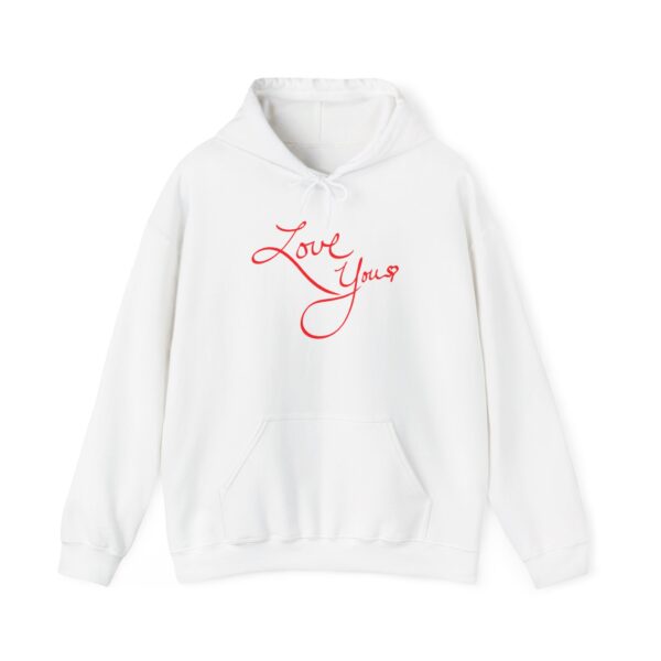love you unisex hoodie, cozy gift for her, valentine's day sweatshirt, everyday casual apparel, comfortable layering