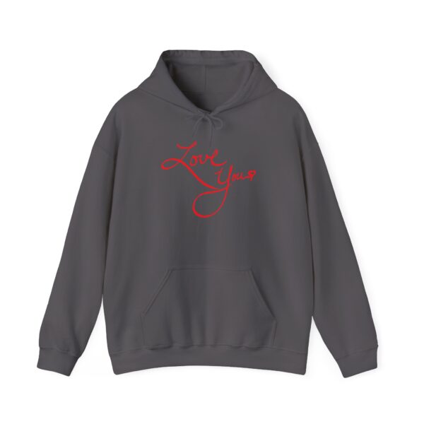 love you unisex hoodie, cozy gift for her, valentine's day sweatshirt, everyday casual apparel, comfortable layering