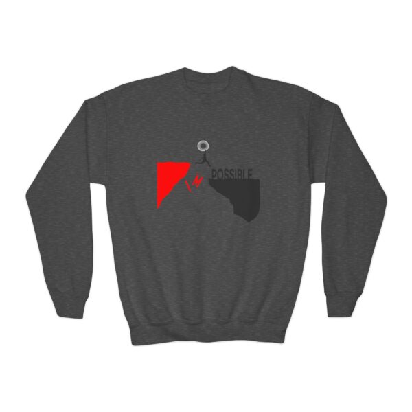 inspiring youth crewneck sweatshirt perfect for motivation, everyday wear, gifts for students, sports, and celebrations.