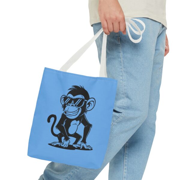 cool monkey tote bag for fun adventures, beach days, or grocery runs, gift for animal lovers, summer vibes, aop style