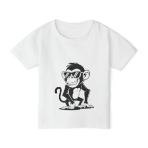 trendy toddler t shirt with cool monkey design, fun kids tee, monkey graphic shirt, summer apparel for toddlers, birthday gift