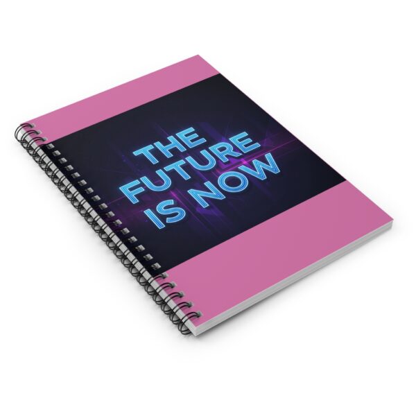 copy of futuristic spiral notebook the future is now, journal, writing pad, gift for students, planning notebook, motivational stationery