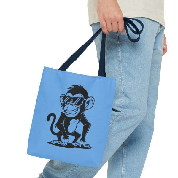 cool monkey tote bag for fun adventures, beach days, or grocery runs, gift for animal lovers, summer vibes, aop style