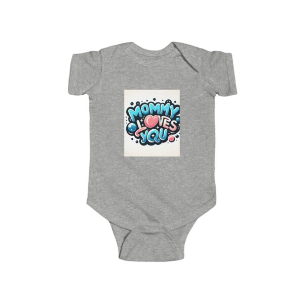 cute mommy loves you infant bodysuit, baby shower gift, soft jersey onesie, newborn outfit, baby gift, milestone celebration