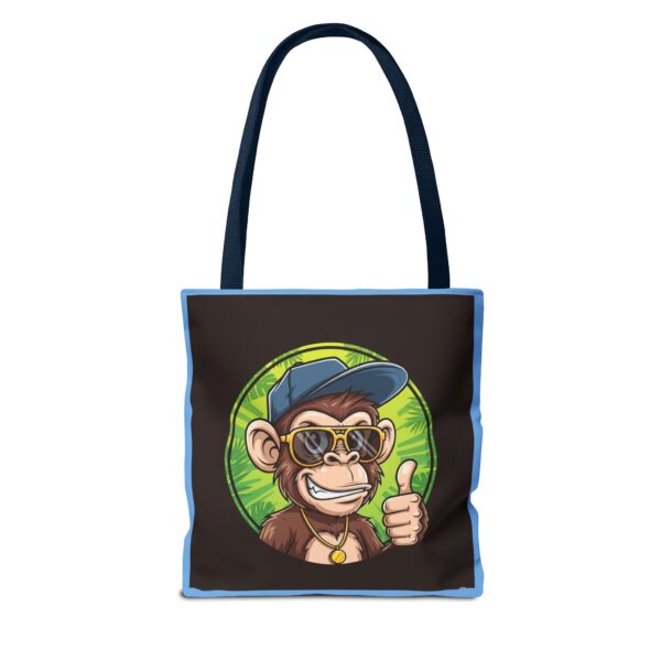 cool monkey tote bag for fun adventures, beach days, or grocery runs, gift for animal lovers, summer vibes, aop style