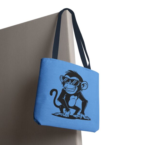 cool monkey tote bag for fun adventures, beach days, or grocery runs, gift for animal lovers, summer vibes, aop style