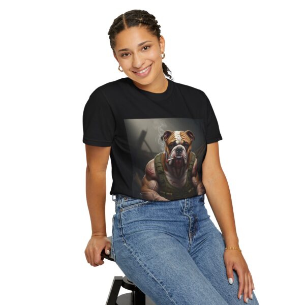 assertive bulldog graphic tee, unisex t shirt, casual wear, animal lover gift, stylish graphic top, unique dog art shirt