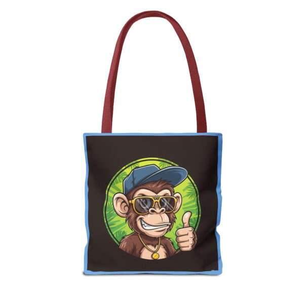 cool monkey tote bag for fun adventures, beach days, or grocery runs, gift for animal lovers, summer vibes, aop style