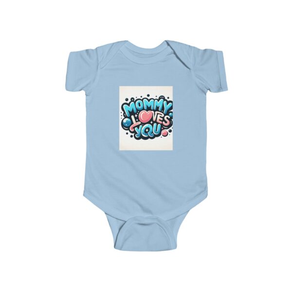 cute mommy loves you infant bodysuit, baby shower gift, soft jersey onesie, newborn outfit, baby gift, milestone celebration