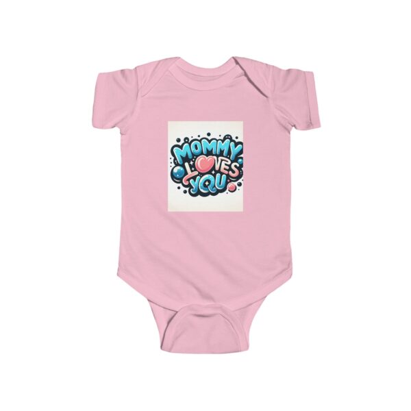 cute mommy loves you infant bodysuit, baby shower gift, soft jersey onesie, newborn outfit, baby gift, milestone celebration