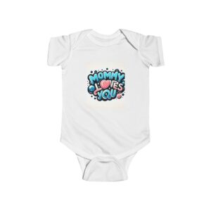cute mommy loves you infant bodysuit, baby shower gift, soft jersey onesie, newborn outfit, baby gift, milestone celebration