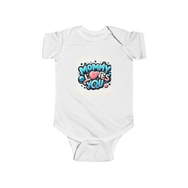 cute mommy loves you infant bodysuit, baby shower gift, soft jersey onesie, newborn outfit, baby gift, milestone celebration