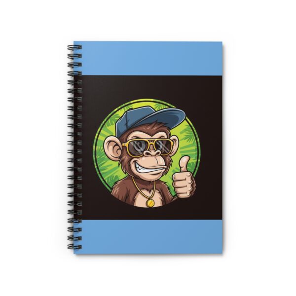 cool monkey spiral notebook perfect for school, journaling, or planning, school supplies, gifts for kids, animal lovers, cool stationery