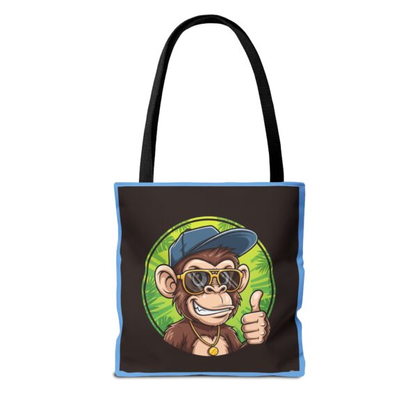 cool monkey tote bag for fun adventures, beach days, or grocery runs, gift for animal lovers, summer vibes, aop style