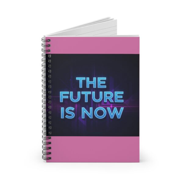 copy of futuristic spiral notebook the future is now, journal, writing pad, gift for students, planning notebook, motivational stationery