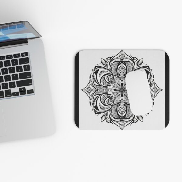 mandala mouse pad creative desk accessory, stylish gift for artists, home office decor, black and white design, perfect for students
