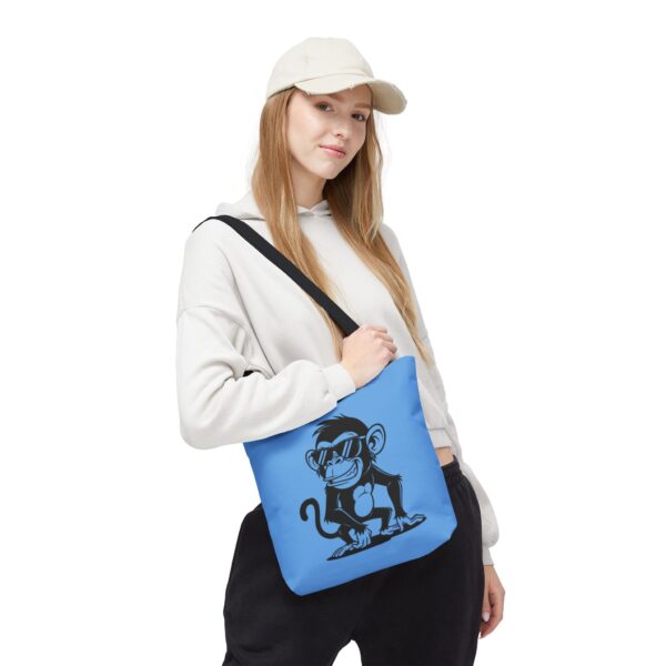 cool monkey tote bag for fun adventures, beach days, or grocery runs, gift for animal lovers, summer vibes, aop style