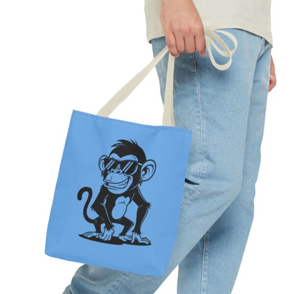 cool monkey tote bag for fun adventures, beach days, or grocery runs, gift for animal lovers, summer vibes, aop style