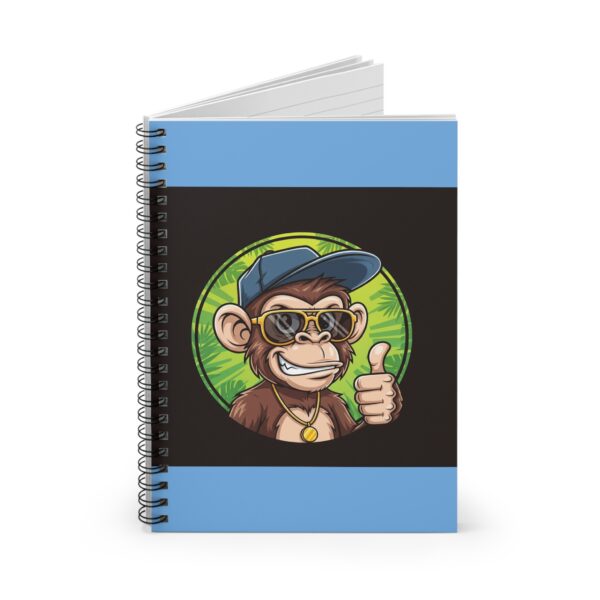 cool monkey spiral notebook perfect for school, journaling, or planning, school supplies, gifts for kids, animal lovers, cool stationery