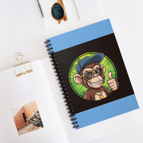 cool monkey spiral notebook perfect for school, journaling, or planning, school supplies, gifts for kids, animal lovers, cool stationery