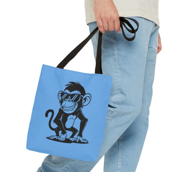 cool monkey tote bag for fun adventures, beach days, or grocery runs, gift for animal lovers, summer vibes, aop style