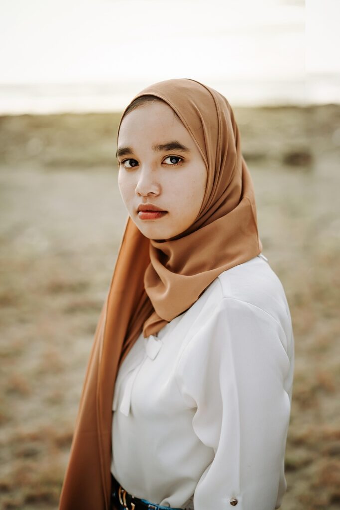model, woman, hijab, beach, muslim, islam, asian, young woman, girl, lady, shore, seashore, young, portrait, female, female model, pose, nature, posing, modeling